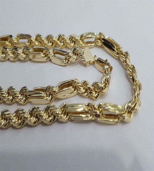 10K Yellow Gold 6mm Milano Rope Link 