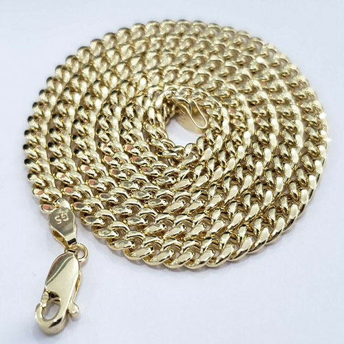 Real 10K Yellow Gold Miami Cuban Link Chain 5 mm 22 Inches Necklace ...