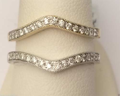 14k Yellow Gold Diamond Ring Guard Wrap Solitaire Enhancer Wedding ...