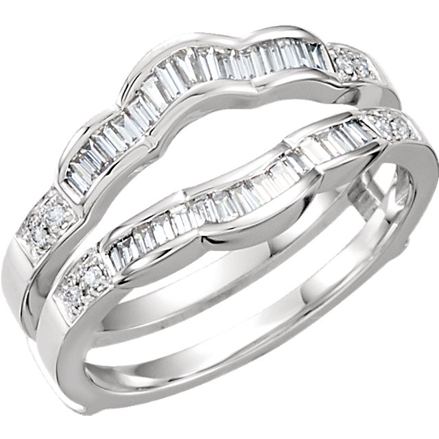 14kt White Gold 1/2 CTW Diamond Ring Guard Size 7 by RG&D