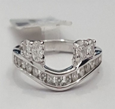 10K White Gold Round Diamond Wedding Engagment Enchancer Ring Jacket ...
