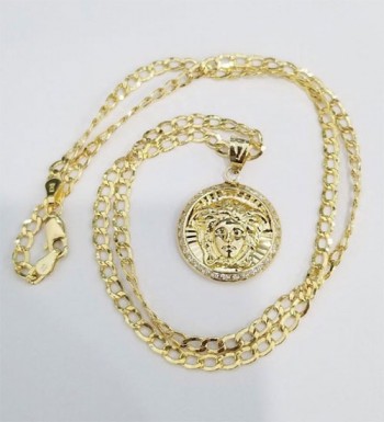 Real 10k Yellow Gold Medusa Head Face Charm Pendant Medallion + 18 ...
